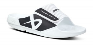 Oofos OOahh Sport Flex Sandal White | KXCB29364