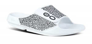 Oofos OOahh Sport Flex Sandal White | PBYD41509
