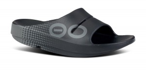 Oofos OOahh Sport Slide Sandal Black | KRBY50287