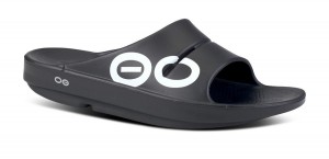 Oofos OOahh Sport Slide Sandal White / Black | RLUQ92746