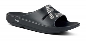 Oofos OOahh Sport Slide Sandal White / Black | NIBD31468