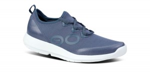Oofos OOmg Sport LS Low Shoe White / Blue | FEVY63481