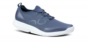 Oofos OOmg Sport LS Low Shoe White / Blue | QOMD38927