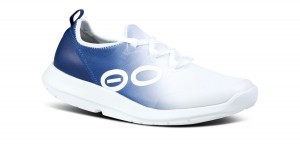 Oofos OOmg Sport LS Low Shoe White / Navy | LAHV71905
