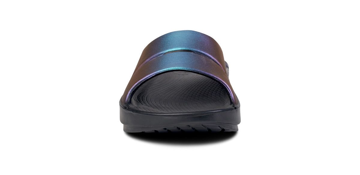 Oofos OOahh Luxe Slide Sandal Midnight Spectre | EVDL41629