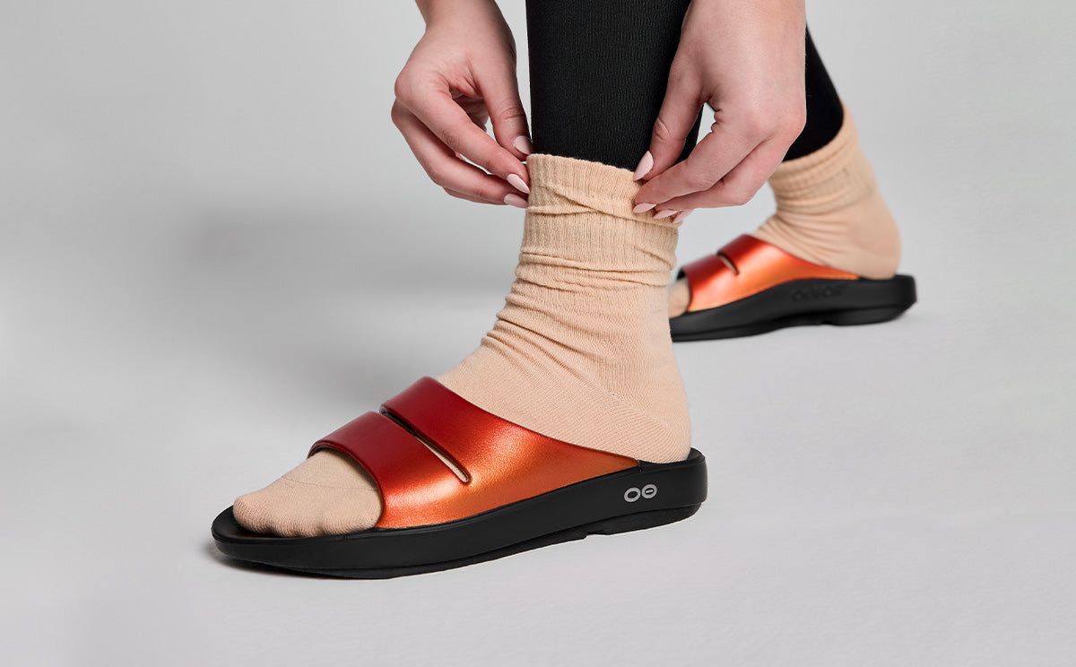Oofos OOahh Luxe Slide Sandal Solstice | HXCE10374