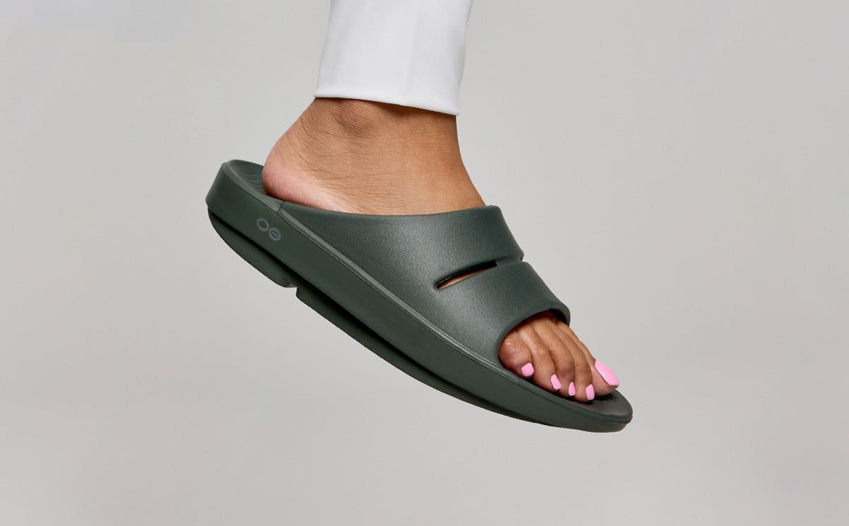Oofos OOahh Slide Sandal Olive | FLGZ30412