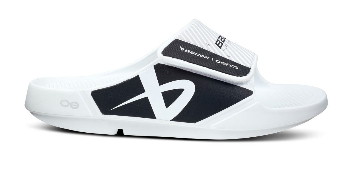 Oofos OOahh Sport Flex Sandal White | KXCB29364