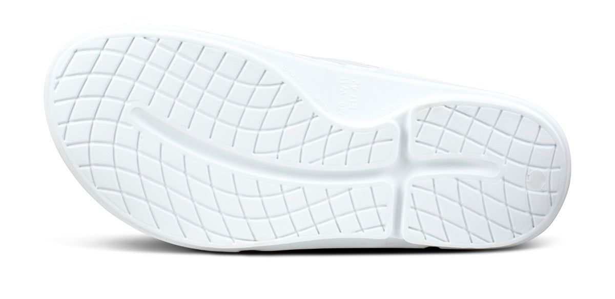 Oofos OOahh Sport Flex Sandal White | KXCB29364
