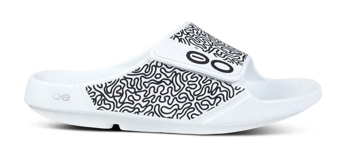 Oofos OOahh Sport Flex Sandal White | PBYD41509