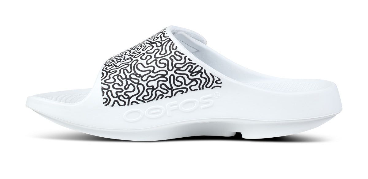 Oofos OOahh Sport Flex Sandal White | PBYD41509