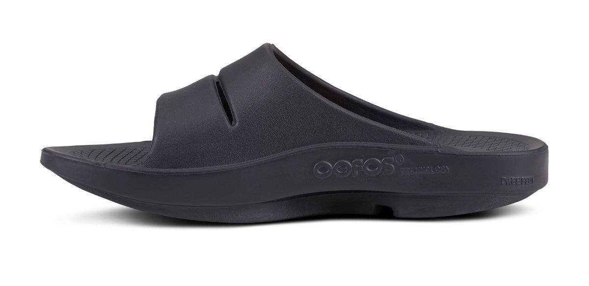 Oofos OOahh Sport Slide Sandal Black | HWEY73259
