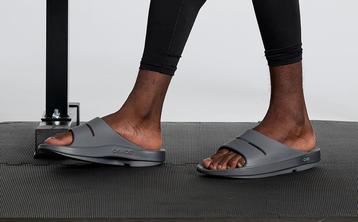 Oofos OOahh Sport Slide Sandal Dark Slate Fade & Slate | MBDO19748