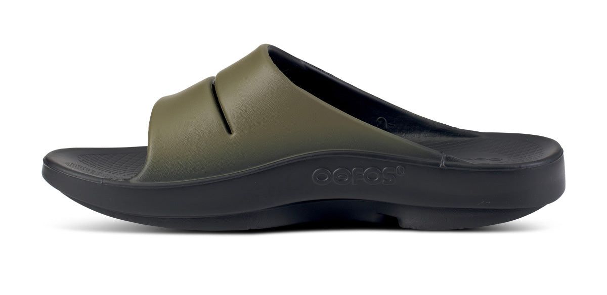 Oofos OOahh Sport Slide Sandal Green | NJKE45276