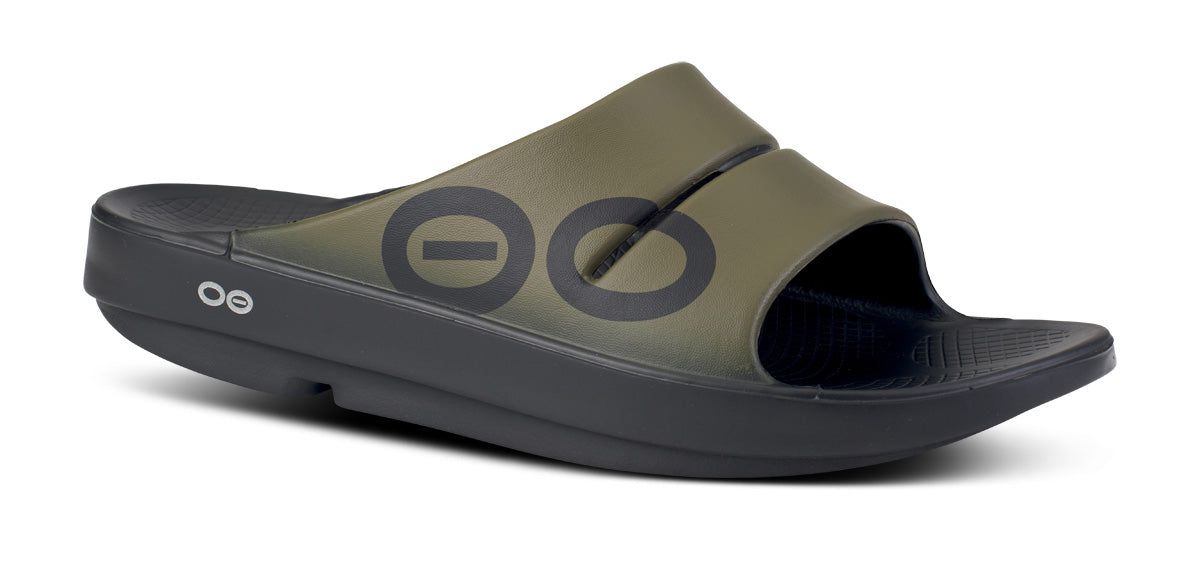 Oofos OOahh Sport Slide Sandal Green | NJKE45276