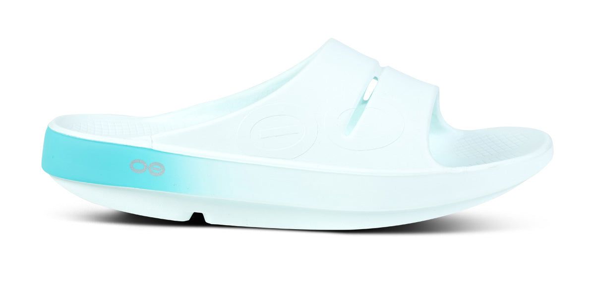 Oofos OOahh Sport Slide Sandal Light Turquoise | LMBQ80964