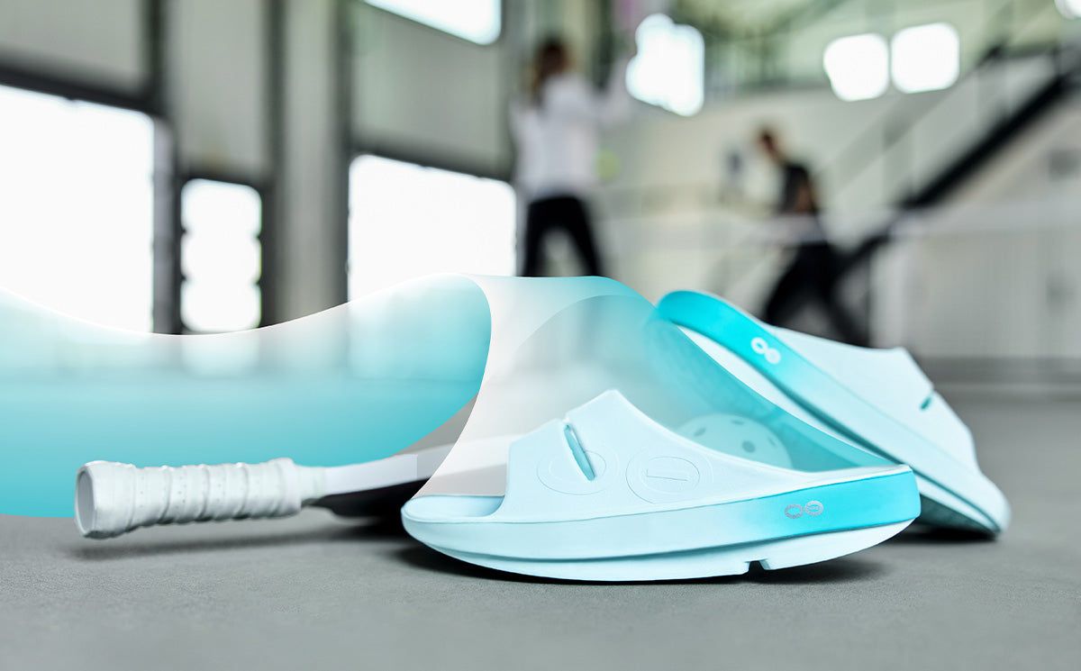 Oofos OOahh Sport Slide Sandal Light Turquoise | LMBQ80964