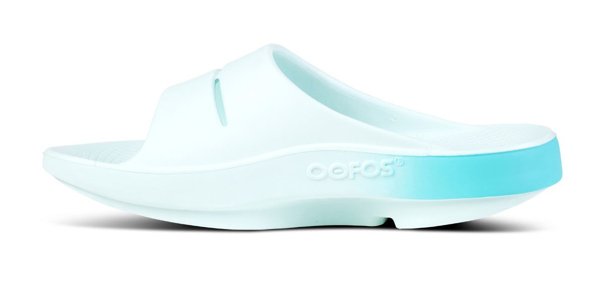 Oofos OOahh Sport Slide Sandal Light Turquoise | LMBQ80964