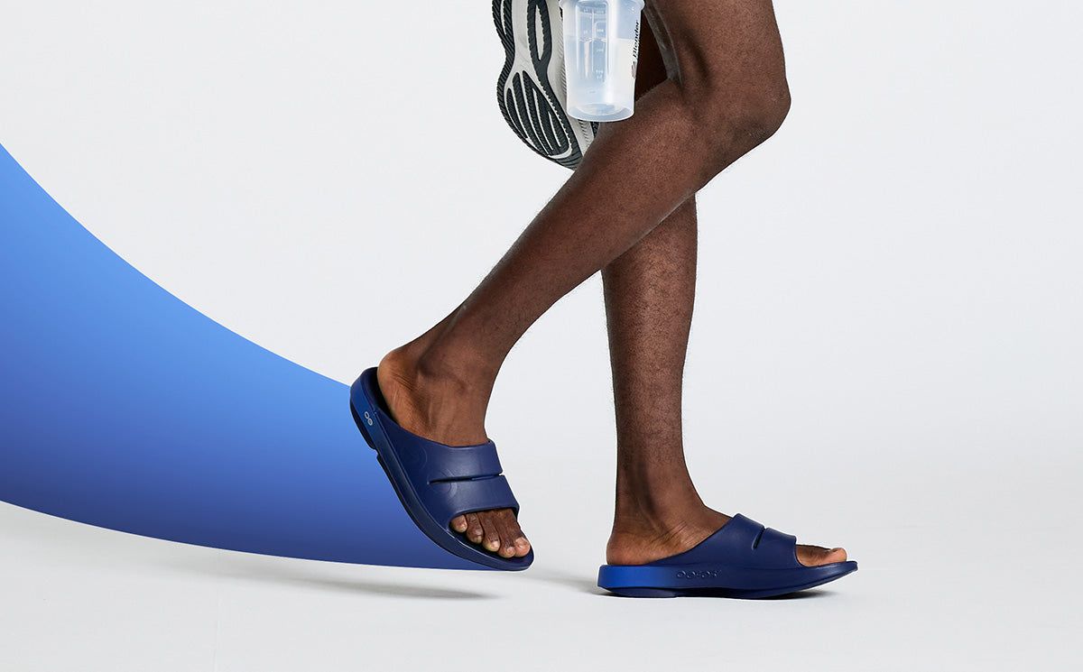 Oofos OOahh Sport Slide Sandal Royal / Navy | EDAQ16502