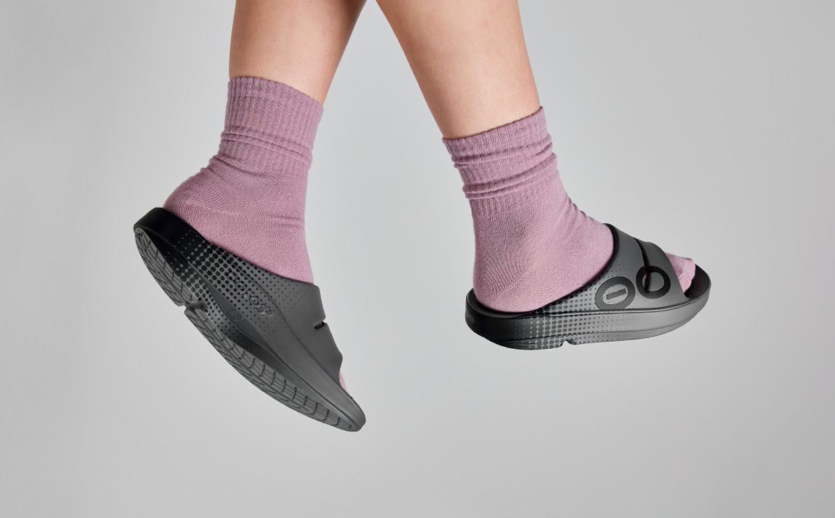 Oofos OOahh Sport Slide Sandal Slate | SPQI93860
