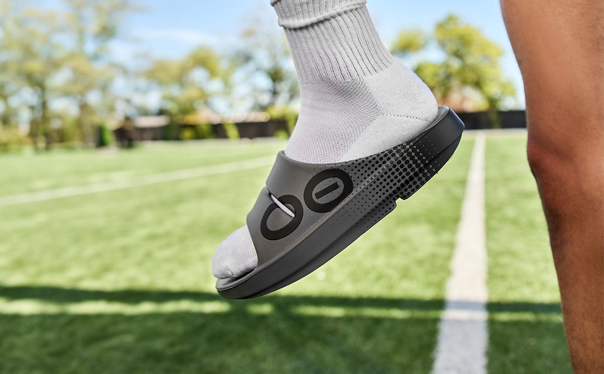 Oofos OOahh Sport Slide Sandal Slate | SPQI93860