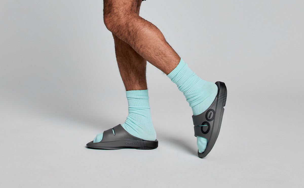 Oofos OOahh Sport Slide Sandal Slate | WJDI54986