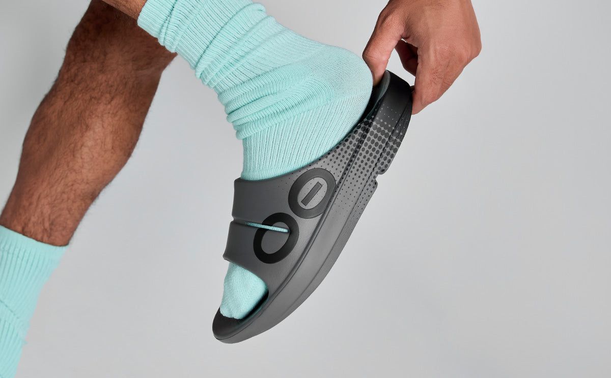 Oofos OOahh Sport Slide Sandal Slate | WJDI54986