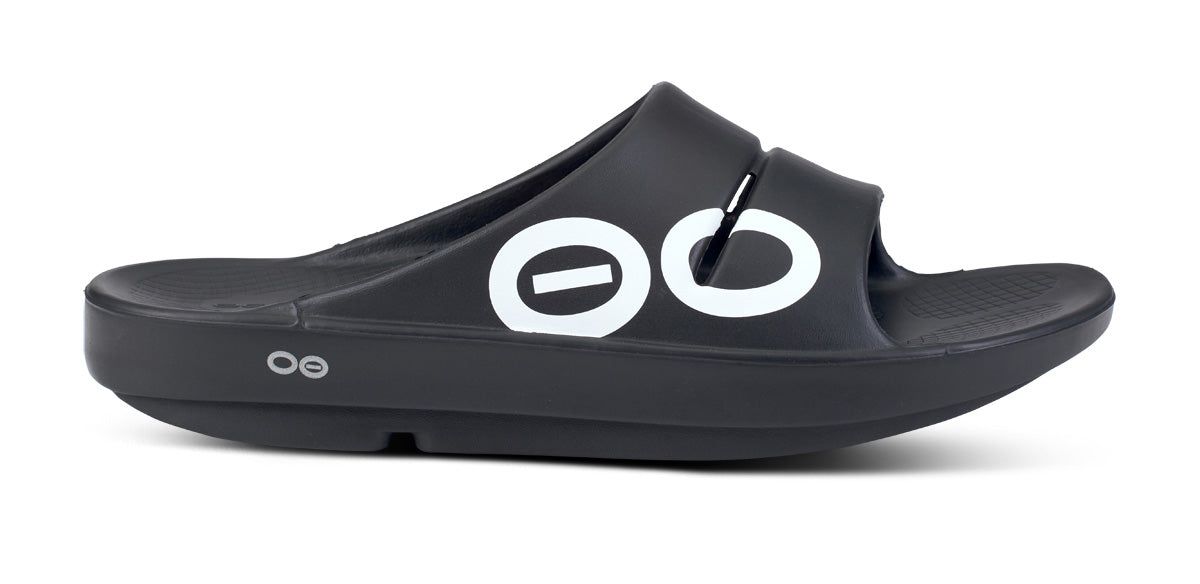 Oofos OOahh Sport Slide Sandal White / Black | RLUQ92746