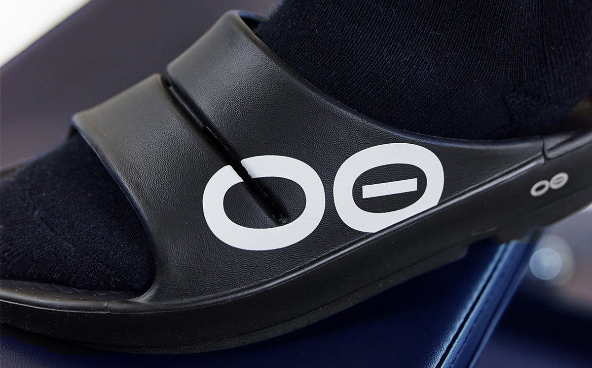 Oofos OOahh Sport Slide Sandal White / Black | RLUQ92746