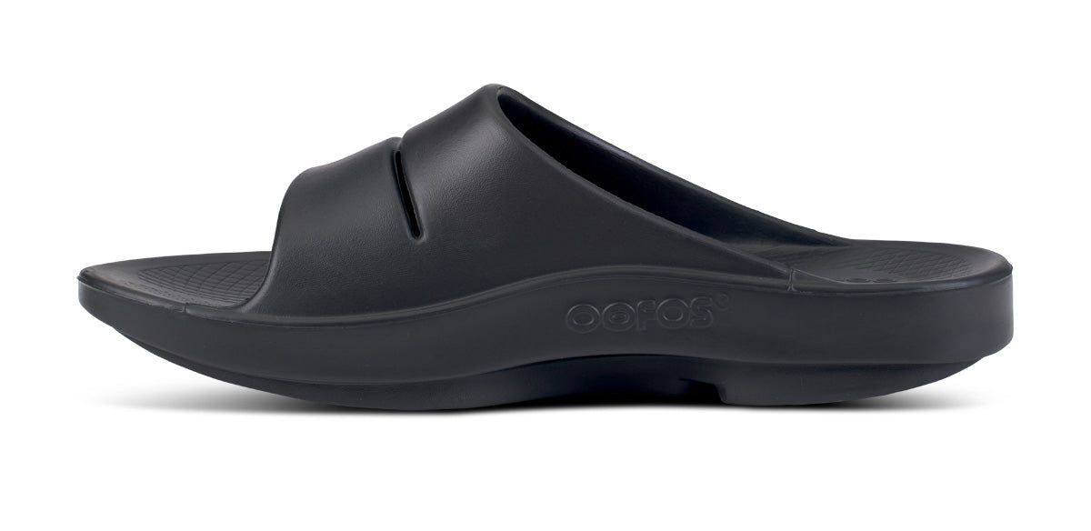 Oofos OOahh Sport Slide Sandal White / Black | RLUQ92746