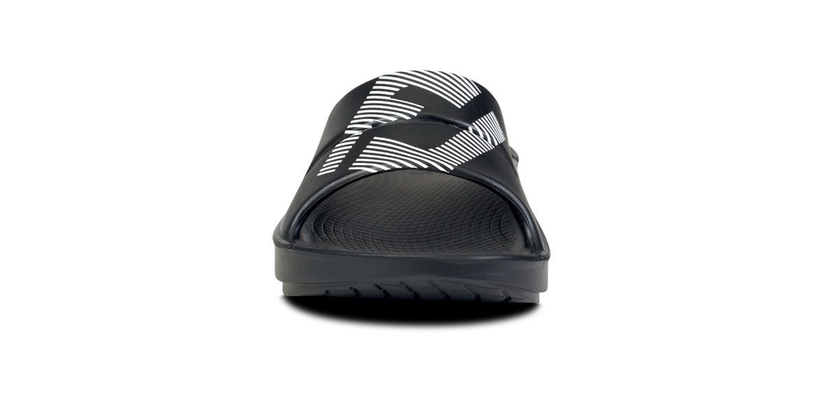 Oofos OOahh Sport Slide Sandal White / Black | NIBD31468