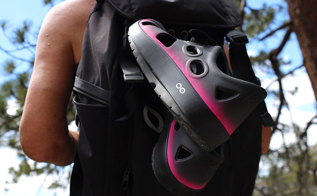 Oofos OOcandoo Sandal Black Pink | NZMY61347