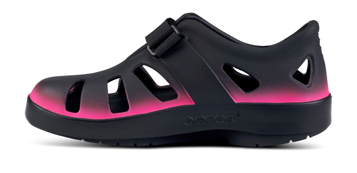 Oofos OOcandoo Sandal Black Pink | NZMY61347