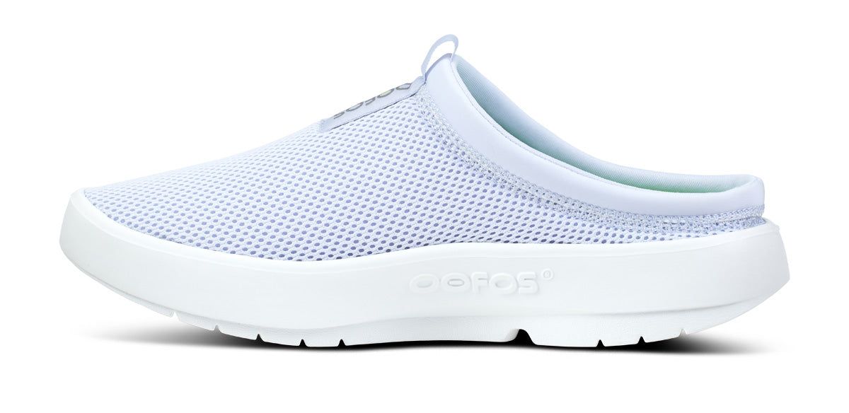 Oofos OOcoozie Sport Mule White / Purple | YKJN73091