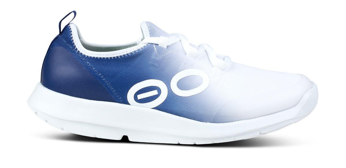 Oofos OOmg Sport LS Low Shoe White / Navy | LAHV71905