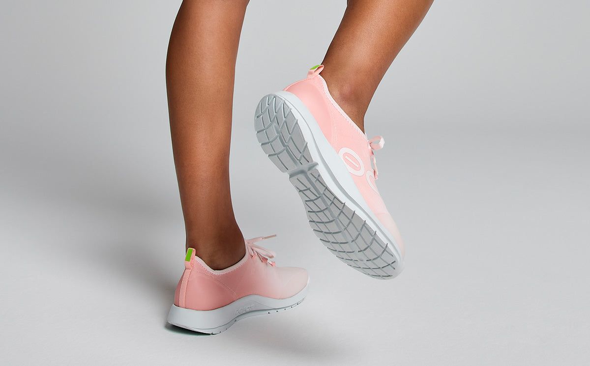 Oofos OOmg Sport LS Low Shoe White / Pink | CZSL39867