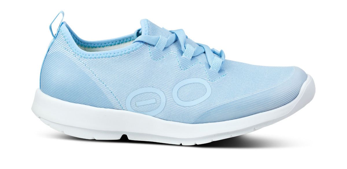 Oofos OOmg Sport LS Low Shoe White / Red Blue | QKVZ54397