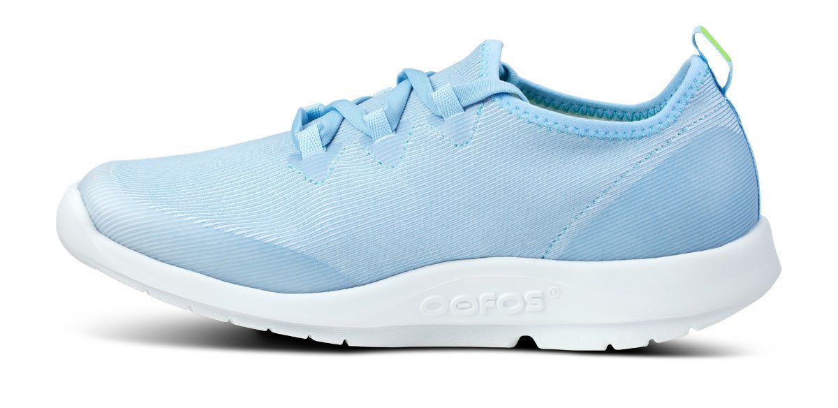 Oofos OOmg Sport LS Low Shoe White / Red Blue | QKVZ54397