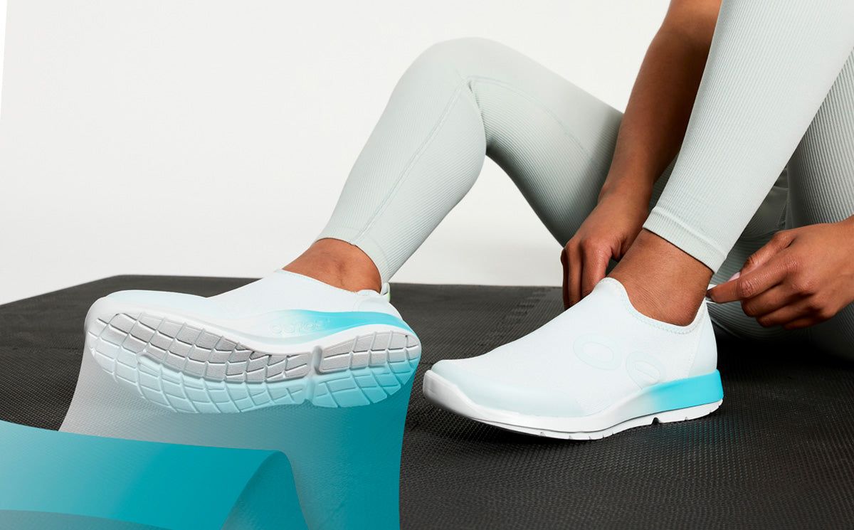 Oofos OOmg Sport Low Shoe Light Turquoise | KJEL05213