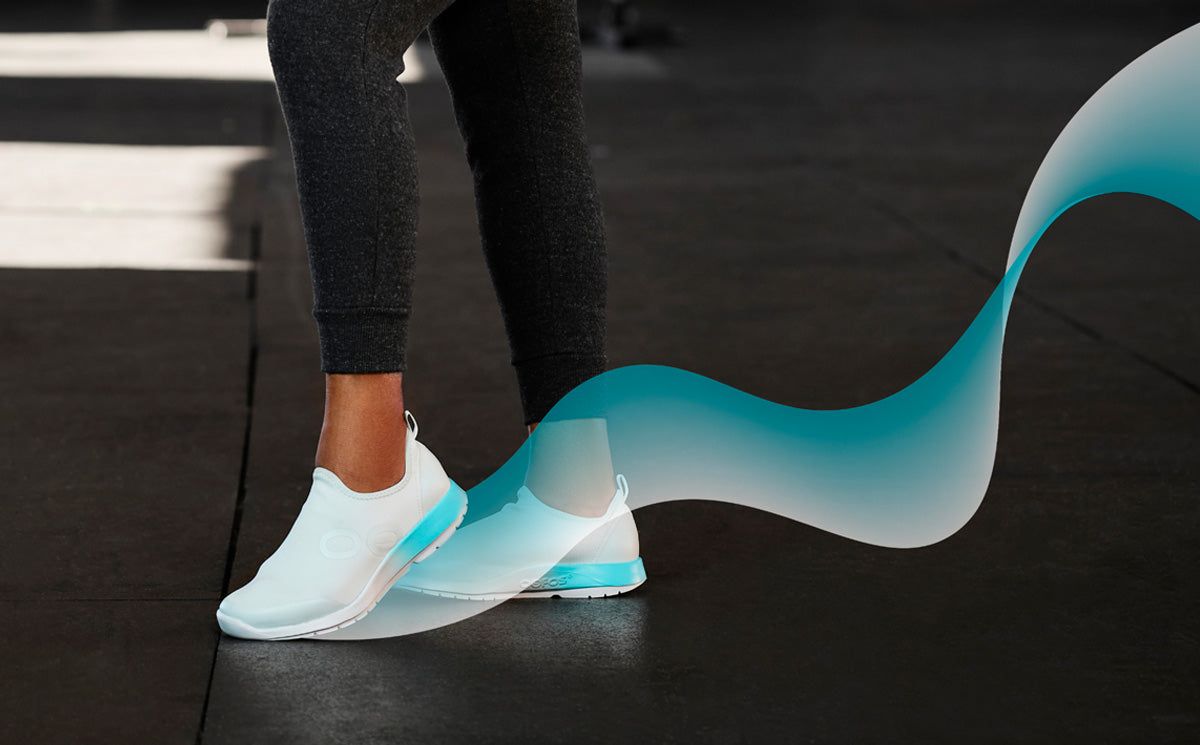 Oofos OOmg Sport Low Shoe Light Turquoise | KJEL05213