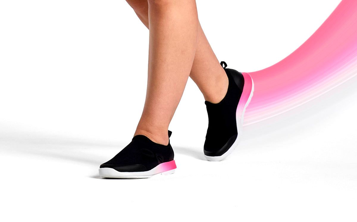 Oofos OOmg Sport Low Shoe Pink / Black | BREY56734