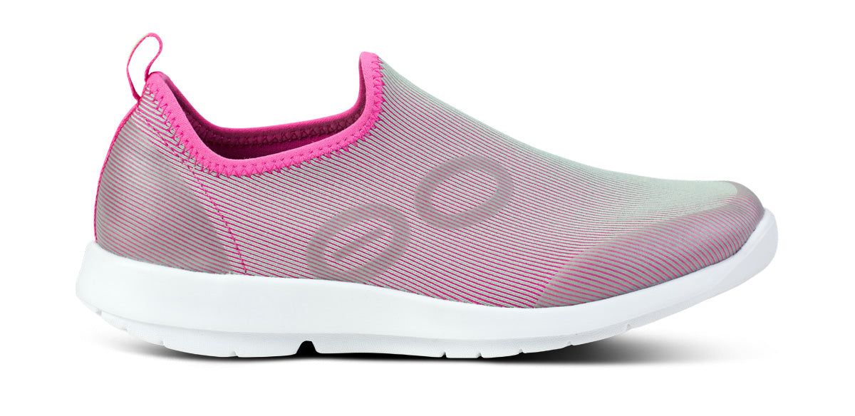 Oofos OOmg Sport Low Shoe White / Fuchsia | NZMR79841